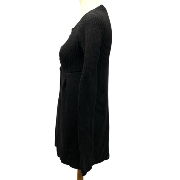 Theory Black Wool Cashmere One Button Longline Women's Cardigan Sweater Small - Picture 6 of 11